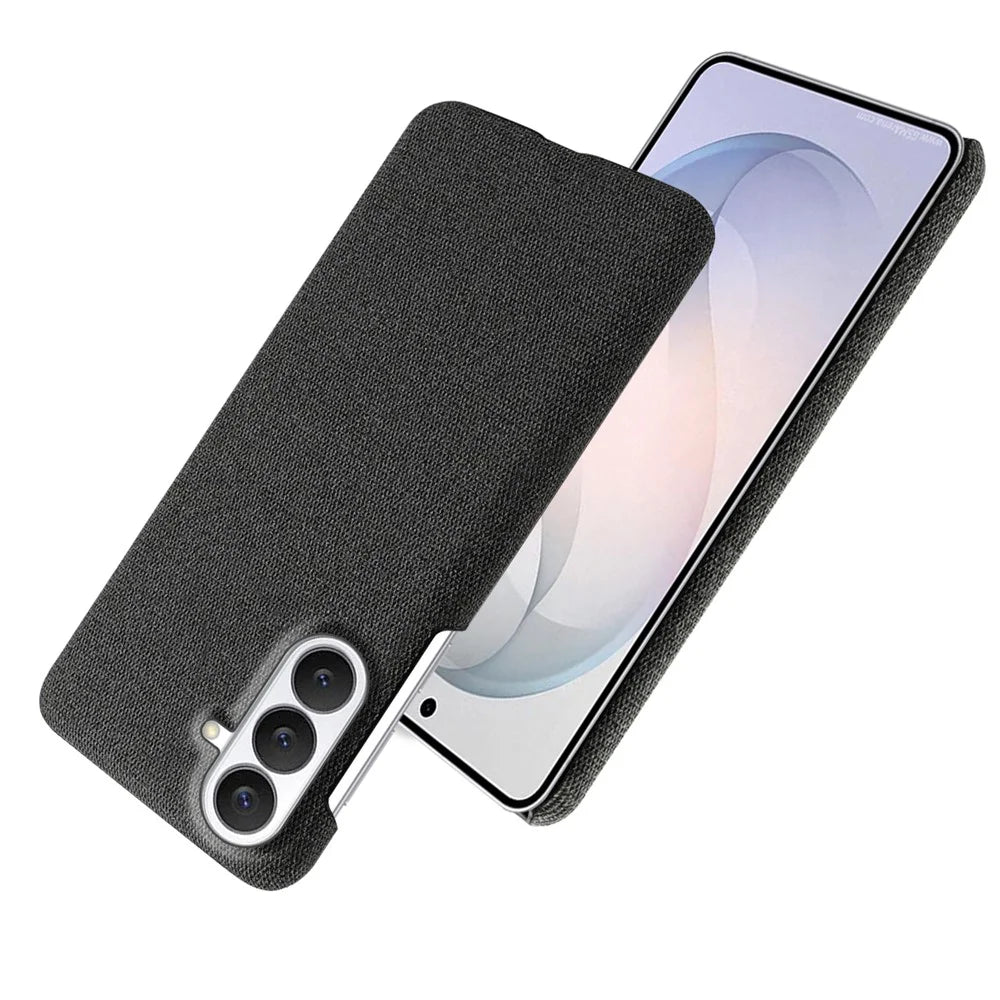 For Samsung Galaxy S26 FE Phone Case Cloth Texture Anti-Scratch Protective PC Back Cover - Black - 2