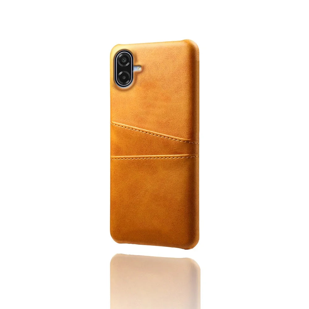 For Samsung Galaxy A07 5G Case Dual Card Slots PU Leather + Hard PC Phone Cover - Orange - 3