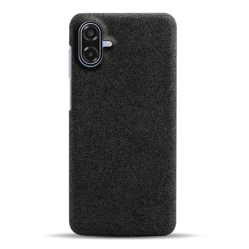 For Samsung Galaxy A07 5G Phone Case Cloth Texture Anti-Scratch Protective PC Back Cover - Black - 3