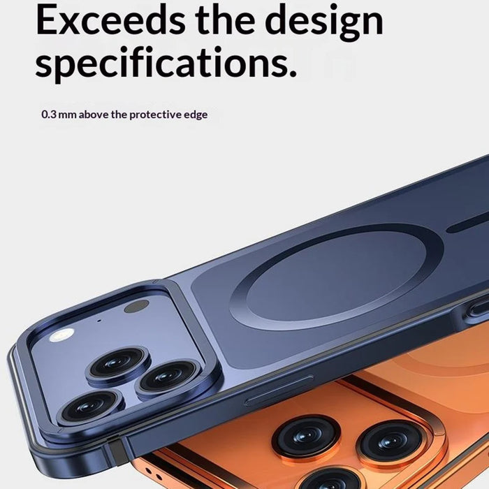 For iPhone 17 Pro Max Magnetic Case Dual-Tone Alloy + Silicone + PC Ultra-Thin Shockproof Phone Cover - Blue - 7