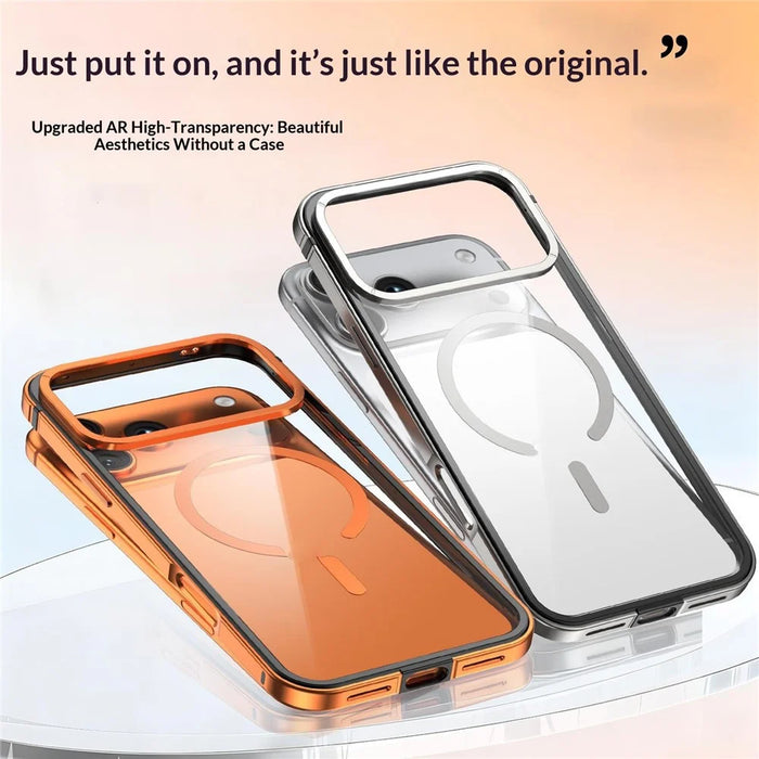 For iPhone 17 Pro Max Case Compatible with MagSafe Aluminum Alloy + TPU + PC Ultra Thin Clear Phone Cover - Blue - 6