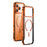 For iPhone 17 Pro Magnetic Case Alloy + TPU + PC Clear Ultra-Thin Phone Cover - Orange - 1