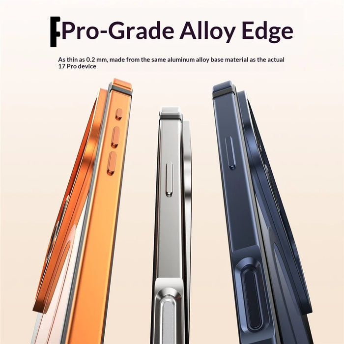 For iPhone 17 Pro Magnetic Case Alloy + TPU + PC Clear Ultra-Thin Phone Cover - Orange - 7