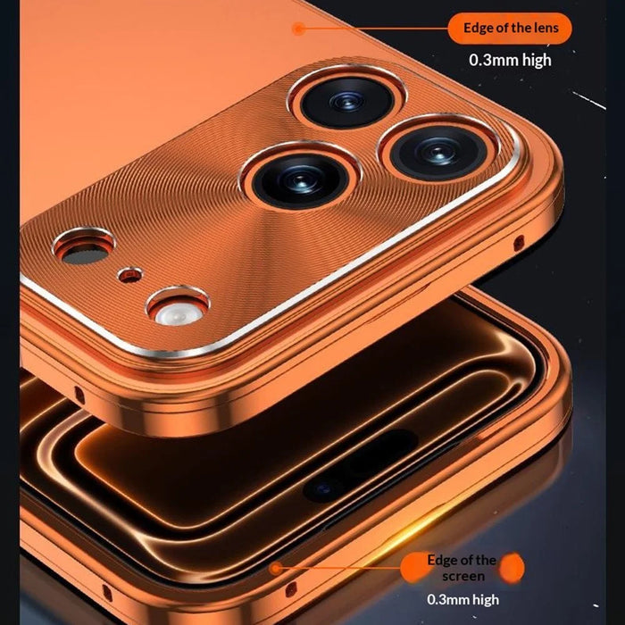 For iPhone 17 Pro Max Case Magnetic 2 in 1 Matte Acrylic + Aluminum Alloy Shockproof Phone Cover - Orange - 7