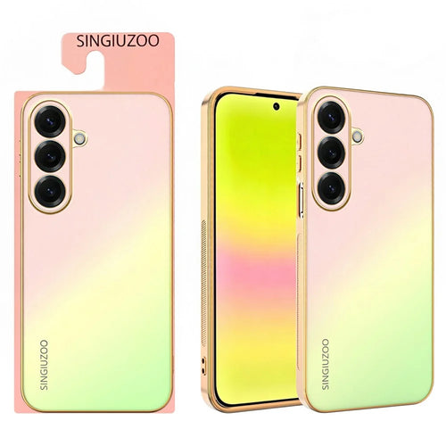 SINGIUZOO For Samsung Galaxy S26+ Case Electroplated AG Matte Gradient Color PC + TPU Phone Cover - Pink - 1