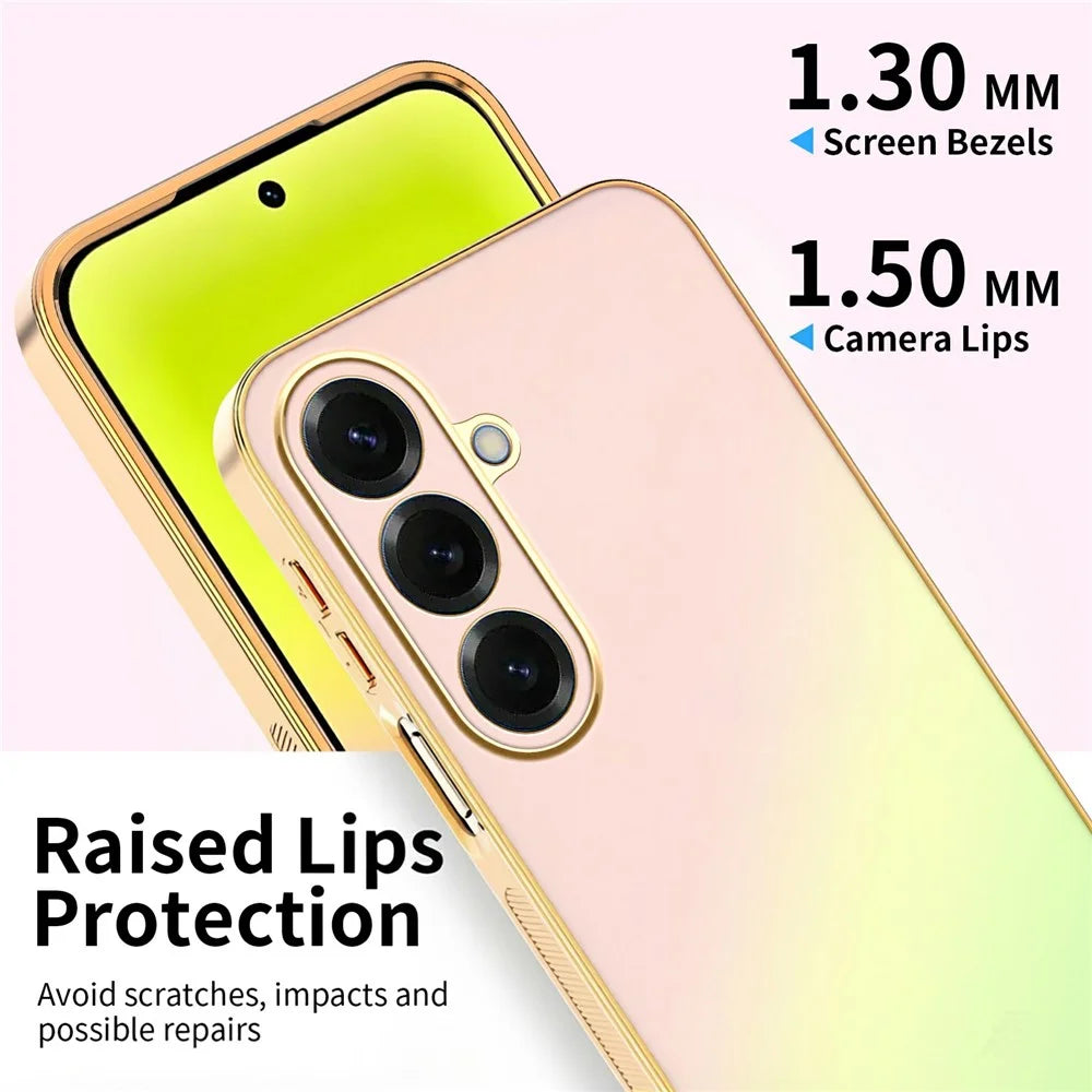 SINGIUZOO For Samsung Galaxy S26+ Case Electroplated AG Matte Gradient Color PC + TPU Phone Cover - Pink - 4