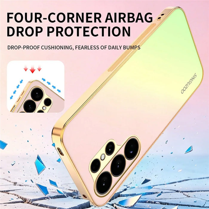 SINGIUZOO For Samsung Galaxy S26 Ultra Case Electroplated AG Matte Gradient Color PC + TPU Phone Cover - Pink - 3