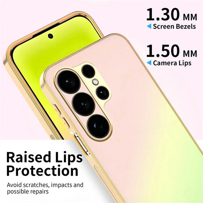 SINGIUZOO For Samsung Galaxy S26 Ultra Case Electroplated AG Matte Gradient Color PC + TPU Phone Cover - Pink - 4