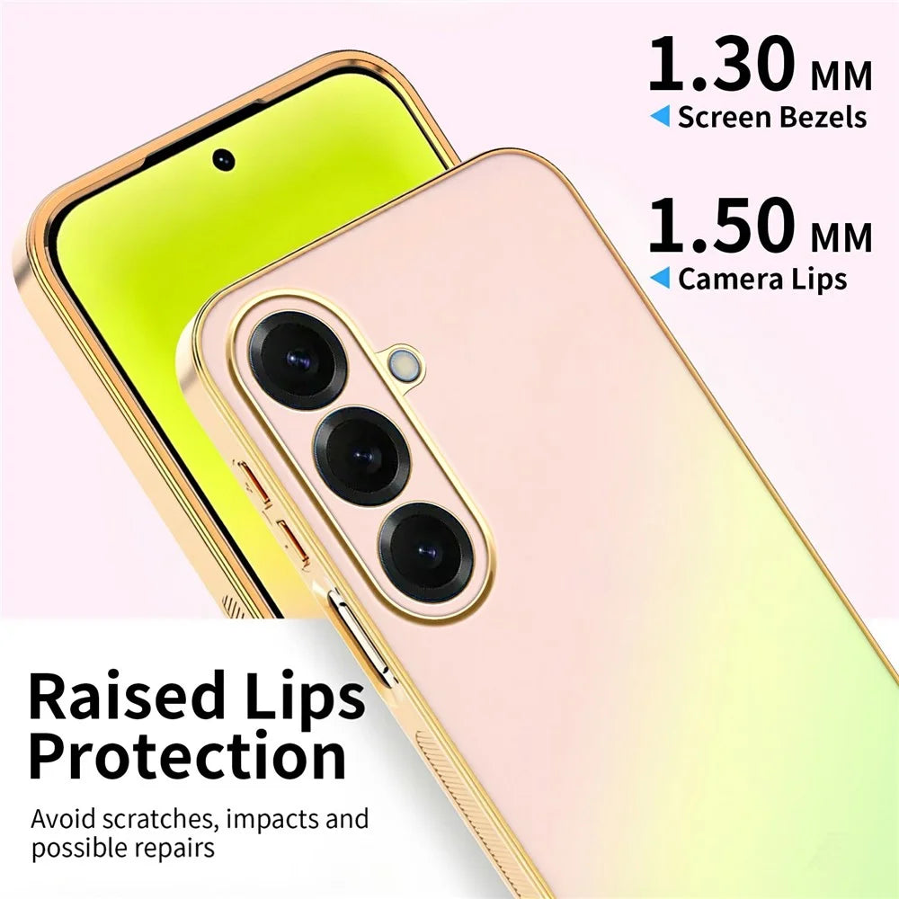 SINGIUZOO For Samsung Galaxy S26 FE Case Electroplated AG Matte Gradient Color PC + TPU Phone Cover - Pink - 4