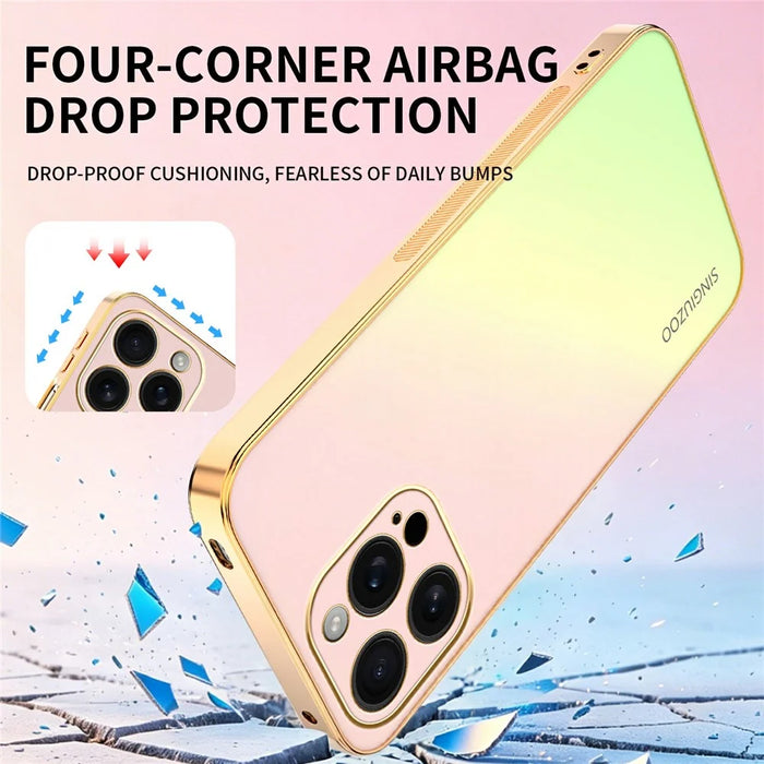 SINGIUZOO For iPhone 16 Pro Max Case Electroplated AG Matte Gradient Color PC + TPU Phone Cover - Pink - 3