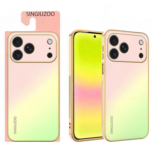 SINGIUZOO For iPhone 18 Pro Max  /  17 Pro Max Case Electroplated AG Matte Gradient Color PC + TPU Phone Cover - Pink - 1