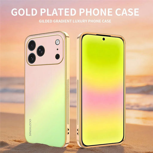 SINGIUZOO For iPhone 18 Pro Max  /  17 Pro Max Case Electroplated AG Matte Gradient Color PC + TPU Phone Cover - Pink - 2