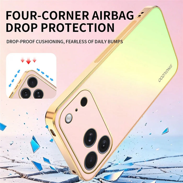 SINGIUZOO For iPhone 18 Pro Max  /  17 Pro Max Case Electroplated AG Matte Gradient Color PC + TPU Phone Cover - Pink - 3