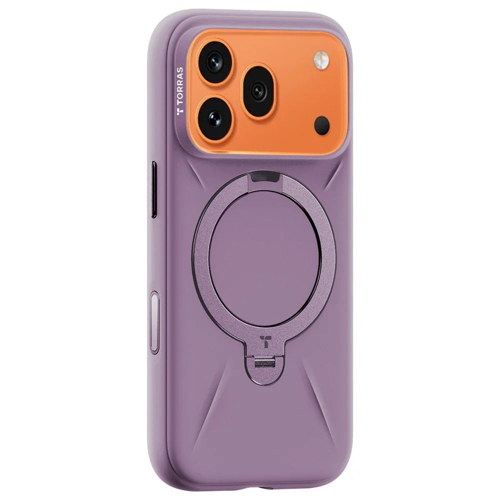 TORRAS Ostand Q3 Silicone Series for iPhone 18 Pro Max / 17 Pro Max Magnetic Case Kickstand Liquid Silicone + PC Phone Cover - Purple - 2
