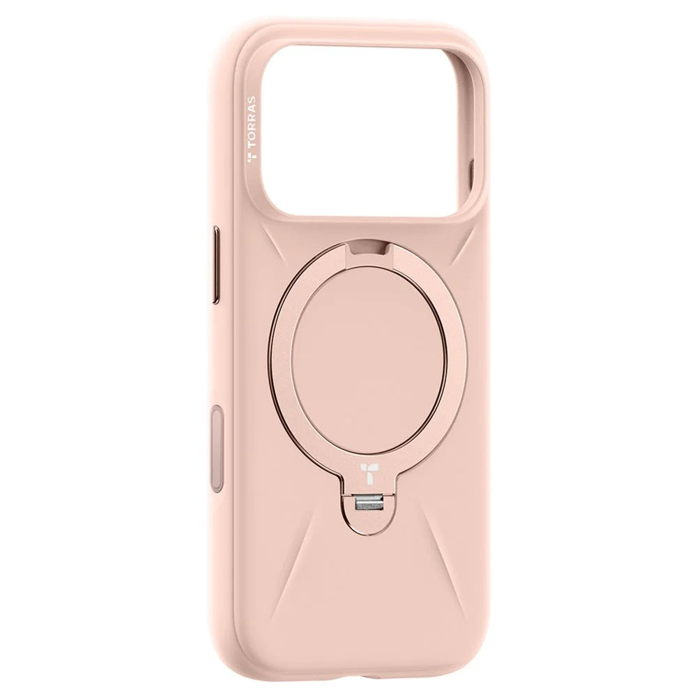 TORRAS Ostand Q3 Silicone Series for iPhone 18 Pro / 17 Pro Magnetic Case Kickstand Liquid Silicone + PC Phone Cover - Pink - 1