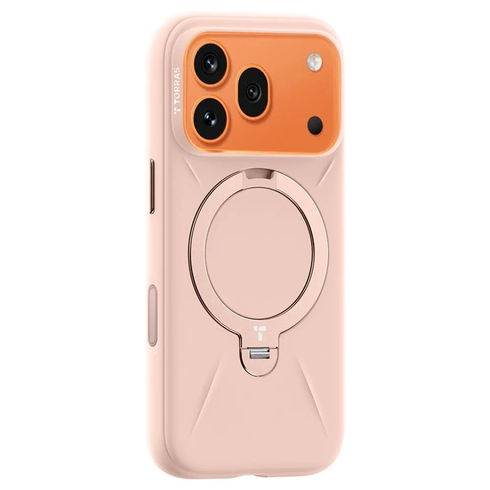 TORRAS Ostand Q3 Silicone Series for iPhone 18 Pro / 17 Pro Magnetic Case Kickstand Liquid Silicone + PC Phone Cover - Pink - 2