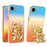 SINGIUZOO for iPhone 17e / 16e Case Glitter Bear Kickstand Electroplated Gradient Color PC + TPU Phone Cover - Orange - 1