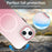 For iPhone 14 Magnetic Case Gradient TPU + PET + PC IMD Shockproof Phone Cover - Green - Pink - 3