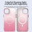 For iPhone 14 Magnetic Case Gradient TPU + PET + PC IMD Shockproof Phone Cover - Green - Pink - 4