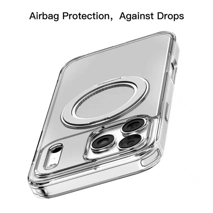 MUTURAL for iPhone 18 Pro / 17 Pro Case with Magnetic Rotatable Kickstand PC + TPU Clear Phone Cover - Transparent - 6