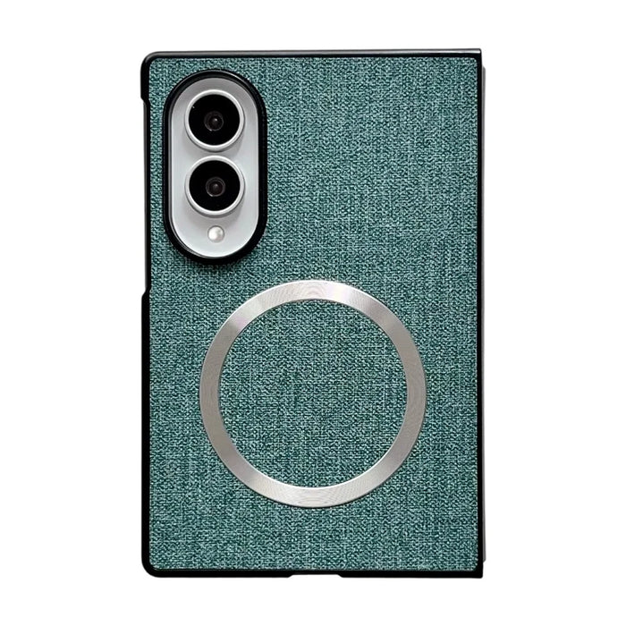 For Samsung Galaxy Z Fold8 Magnetic Case Drop-Proof PC + Cloth Back Phone Cover - Green - 1