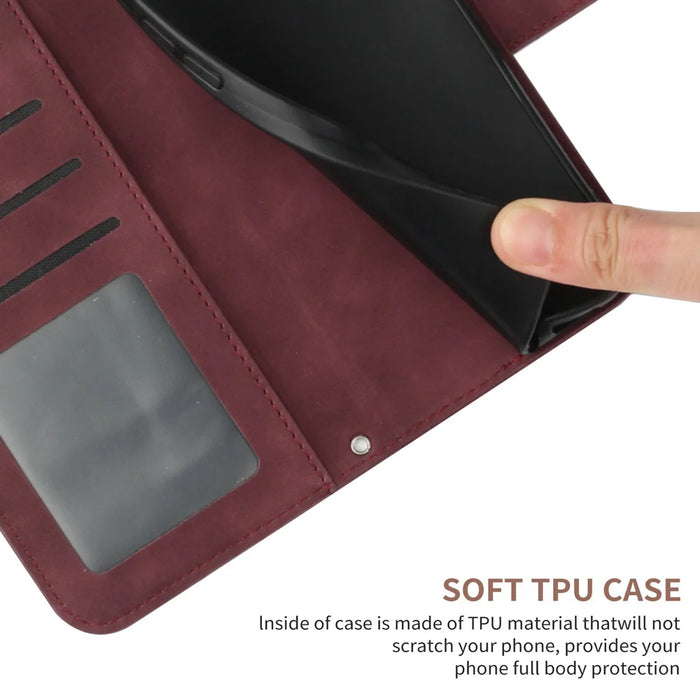 For Samsung Galaxy A27 5G Wallet Case Sunflower Imprinted  PU Leather Phone Stand Cover with Shoulder Strap - Wine Red - 7