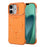 For iPhone 17 Magnetic Case Lens Frame Kickstand Matte PC Frameless Phone Cover - Orange - 1