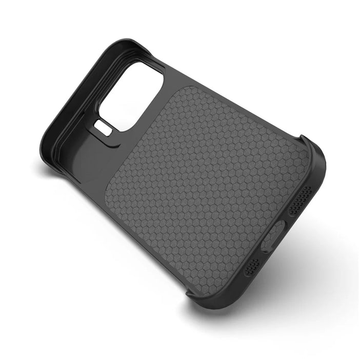 For iPhone 17 Magnetic Case Lens Frame Kickstand Matte PC Frameless Phone Cover - Orange - 3