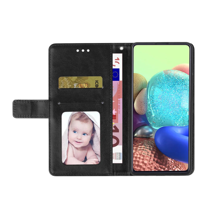 For Samsung Galaxy A27 5G Case Y Shaped Lines Imprint Leather Phone Cover - Black - 4