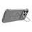 For iPhone 16 Pro Magnetic Case Lens Frame Kickstand Matte PC Frameless Phone Cover - Grey - 2
