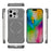 For iPhone 16 Pro Magnetic Case Lens Frame Kickstand Matte PC Frameless Phone Cover - Grey - 6