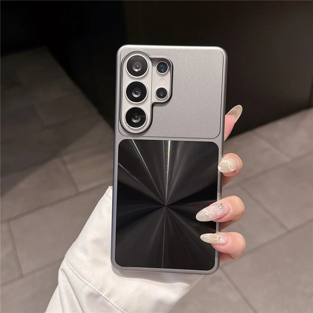 For Samsung Galaxy S26 Ultra Case Large Camera Cutout Aurora CD Pattern PC + TPU Phone Cover - Black - 2