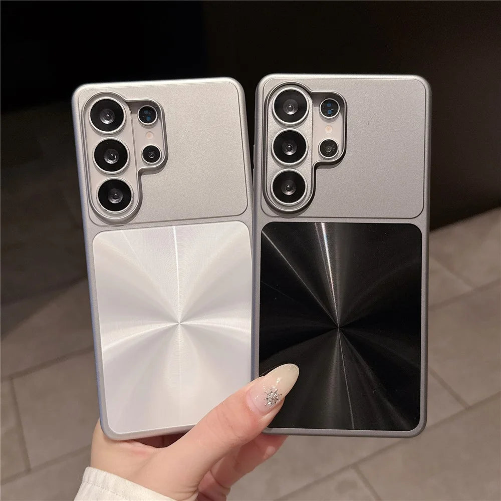 For Samsung Galaxy S26 Ultra Case Large Camera Cutout Aurora CD Pattern PC + TPU Phone Cover - Black - 3