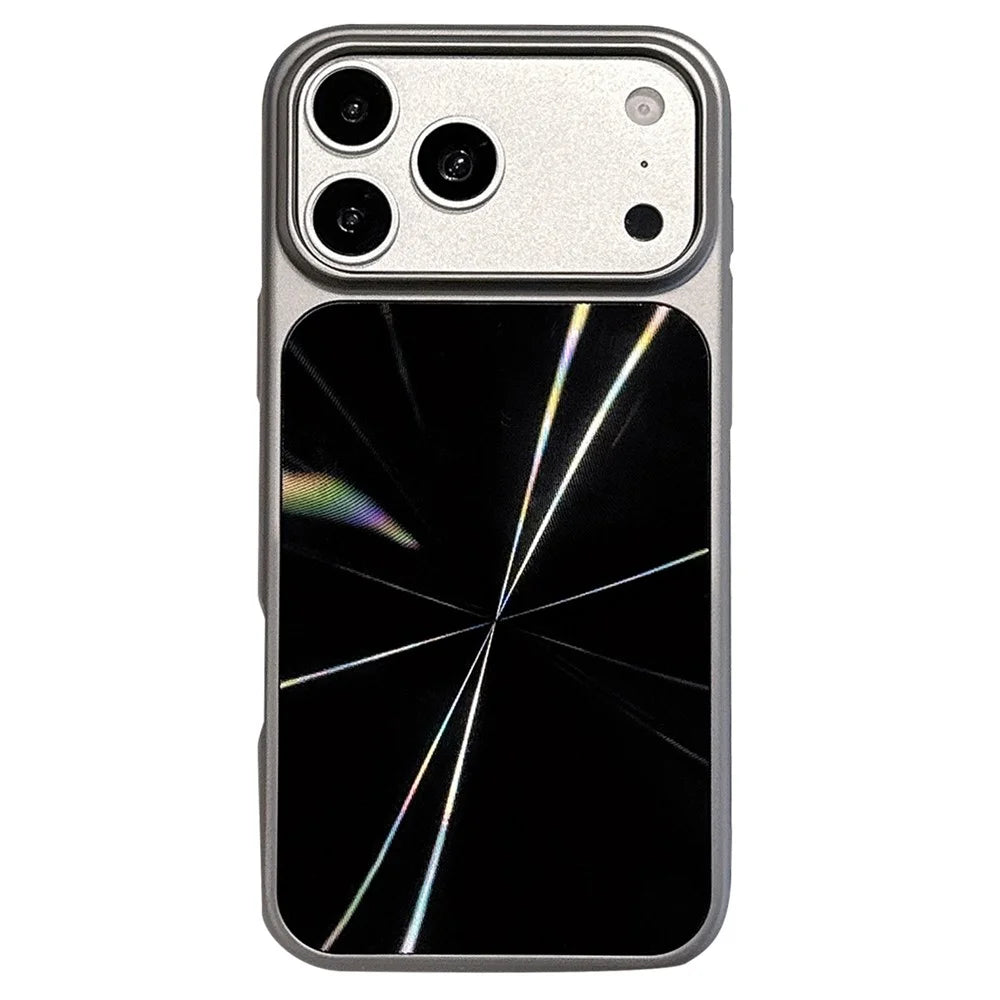 For iPhone 17 Pro Max Case Large Camera Cutout Aurora CD Pattern PC + TPU Phone Cover - Black - 1