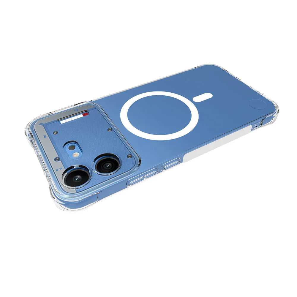 WANLONFENG for Nothing Phone (4b) TM1 Series 2.0mm Magnetic Case Clear TPU Phone Back Cover - Transparent - 2