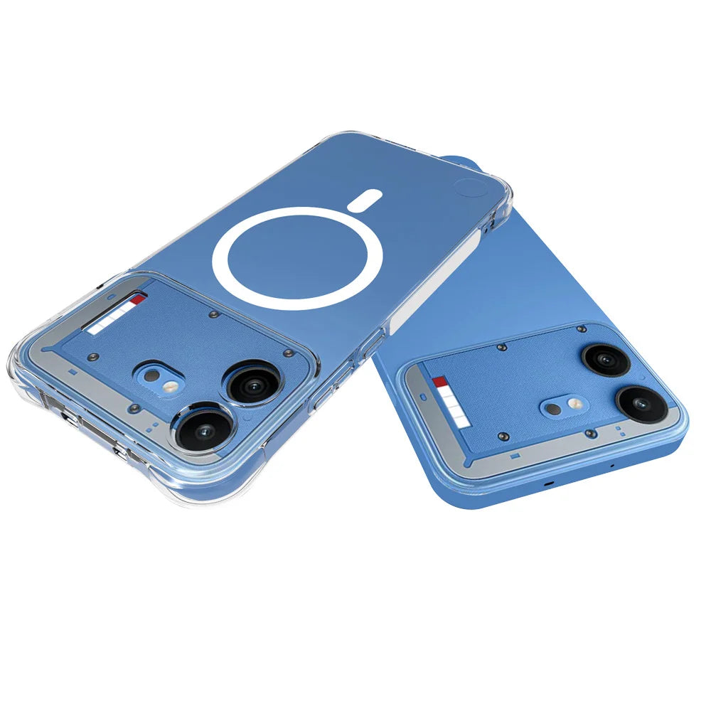 WANLONFENG for Nothing Phone (4b) TM1 Series 2.0mm Magnetic Case Clear TPU Phone Back Cover - Transparent - 4