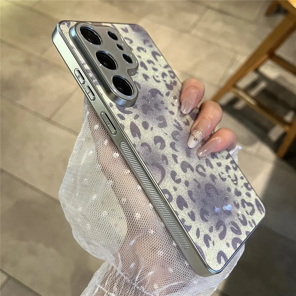 For Samsung Galaxy S26 Ultra Case Aurora Gradient Leopard Print PC + TPU Phone Cover - Grey - 3