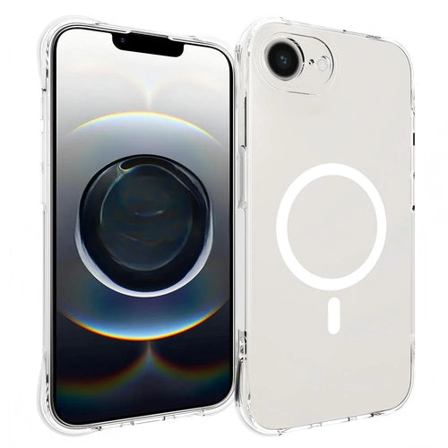 WANLONFENG for iPhone 16e / iPhone 17e TM1 Series 2.0mm Magnetic Case Clear TPU Phone Back Cover - Transparent - 1