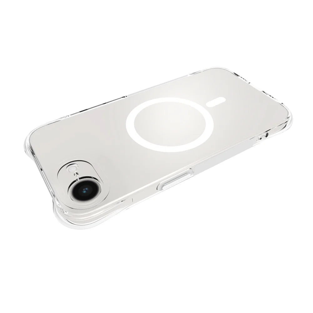 WANLONFENG for iPhone 16e / iPhone 17e TM1 Series 2.0mm Magnetic Case Clear TPU Phone Back Cover - Transparent - 2
