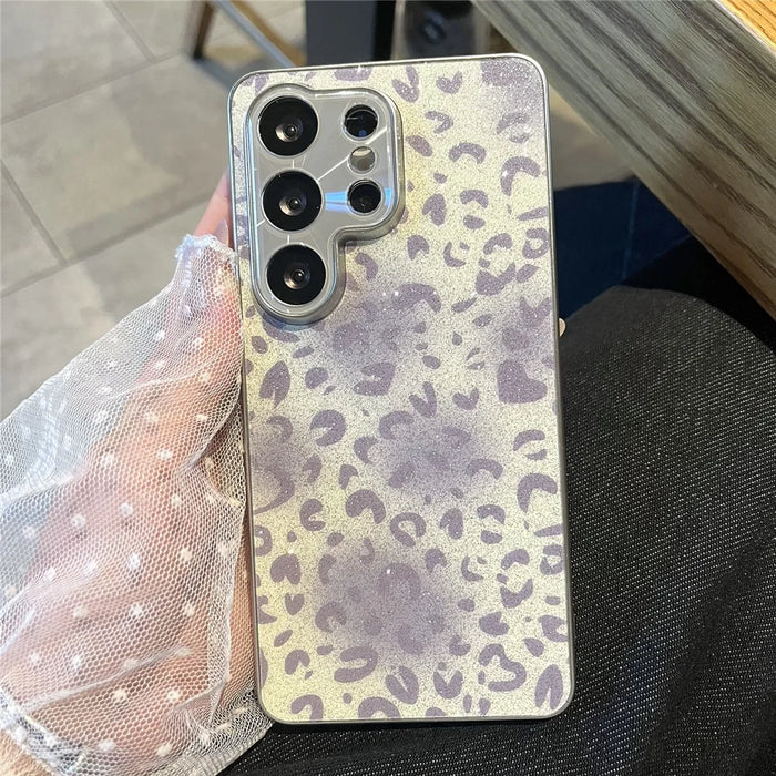 For Samsung Galaxy S25 Ultra Case Aurora Gradient Leopard Print PC + TPU Phone Cover - Grey - 2