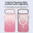 For iPhone Air Magnetic Case Gradient TPU + PET + PC IMD Shockproof Phone Cover - Pink - 4