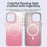 For iPhone 15 Pro Max Magnetic Case Gradient TPU + PET + PC IMD Shockproof Phone Cover - Pink - 4