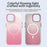 For iPhone 15 Plus Magnetic Case Gradient TPU + PET + PC IMD Shockproof Phone Cover - Pink - 4