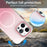For iPhone 14 Pro Max Magnetic Case Gradient TPU + PET + PC IMD Shockproof Phone Cover - Pink - 3