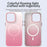 For iPhone 14 Pro Max Magnetic Case Gradient TPU + PET + PC IMD Shockproof Phone Cover - Pink - 4