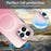 For iPhone 13 Pro Magnetic Case Gradient TPU + PET + PC IMD Shockproof Phone Cover - Pink - 3