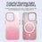 For iPhone 13 Pro Magnetic Case Gradient TPU + PET + PC IMD Shockproof Phone Cover - Pink - 4