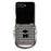For Samsung Galaxy Z Flip8 Case Bear Charm PU Leather + PC Phone Cover with Wrist Strap - Houndstooth - 1