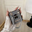 For Samsung Galaxy Z Flip8 Case Bear Charm PU Leather + PC Phone Cover with Wrist Strap - Houndstooth - 5