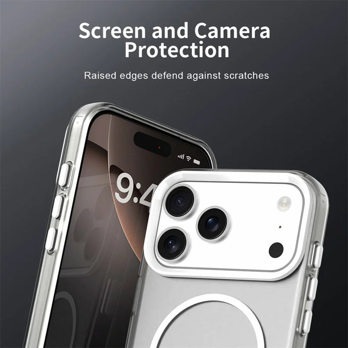 For iPhone 18 Pro Max / 17 Pro Max Magnetic Case Shock-absorbing Air Protection PC + TPU Phone Cover - White - 6